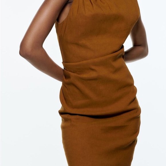 🍂🍁ZARA ELASTICIZED LINEN DRESS🍁🍂 - Picture 4 of 11